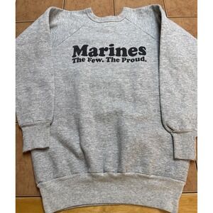 USMC The Few Proud‎ Vintage Military Sweatshirt Johnstown Mill Streetwear Sz S